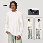 Men's Long-Sleeve Round Neck T-Shirt, Loose and Skin-Friendly Base Layer