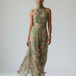 Emma | Gathered Halter Midi Dress
