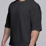 Men's Stretchy Breathable Mesh Short-Sleeve Shirt Sports Running Casual Top T-Shirt