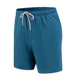 Men's Solid Quick-Dry Built-in Breathable Mesh Liner Travel-Friendly Sporty Board Shorts