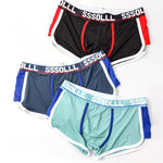 3 Pack Men's Mid-Rise Ice Silk Mesh Trunks