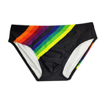 Men’s Rainbow Stripes Swim Briefs with Removable Pad