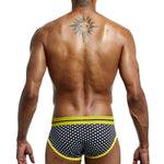 2 Pack Men's Sexy Star Print Low-Rise Breathable Comfort Trendy Briefs & Jockstrap