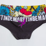 Men's Quick-Dry Low-Rise Alphabet Print Swim Briefs