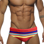 Men's 4-Way Stretch Perfect Fit Colorful Striped Swim Briefs