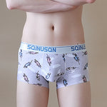 4 Pack Men's Ice Silk Bold Prints Lightweight & Airy Mid-Rise Trunks