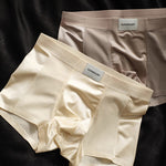 3 Pack Men's Cooling Satin-Mesh Seamless Ice Silk Antibacterial Trunks