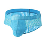 4 Pack Men's Breathable Mesh Solid Sheer & Sexy Wide Waistband Briefs