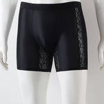 3 Pack Men's Satin Lace Jacquard 3D U-Pouch Anti-Chafe Breathable Midway Briefs