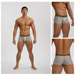 3 Pack Men's Seamless Ice Silk U-Pouch Low Waist Sexy Breathable Trunks