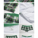 Men's Plaid Print Quick-Dry Low-Rise Swim Shorts & Trunks