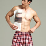 2 Pack Men's Cotton Plaid Boxers with Side Opening and Relaxed Elastic Waistband