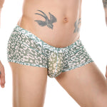4 Pack Leopard Print See-through Mesh Trunks