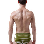 3 Pack Men's Mid-Rise Cotton Striped Briefs
