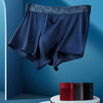 4 Pack Men's Solid Color Separation Pouch Style Separated Breathable Rayon Trunks