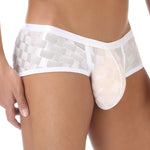 2 Pack Men's Sheer Grid Mesh Breathable Large U-Pouch Trunks