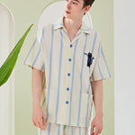 Ultra-Soft Cotton Thin Long-Sleeve Striped Lightweight Luxury Soft Pajama Sets