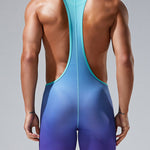 Men's Skin-Friendly Sporty Cut Body-Contouring Fit Wrestling Singlet Bodysuit