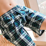 2 Pack Men's Mid-Rise & Loose Fit Plaid Cotton Lounge Pants