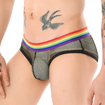 3 Pack Men's Stretchy Mesh Rainbow Style Lightweight Breathable Bikinis