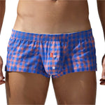 Men's Low-Rise Plaid Sexy Pouch Boxers