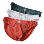 4 Pack Men's Low-Rise Textured Solid Briefs with Enhanced Pouch