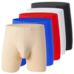 2 Pack Men's Anti-Chafing Mid-Rise Solid Color Boxer Briefs