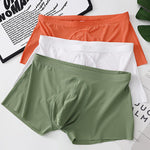 3 Pack Men's Ice Silk Mesh Large Pouch Solid Color Sexy Trunks