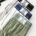 4 Pack Men's Striped Design Soft-Touch Cotton Fabric Breathable Briefs