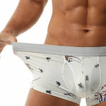 2 Pack Men's U-Pouch Side Vent Printed Trunks