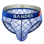 3 Pack Men's Low-Rise Lace Sexy Mesh Briefs And Thongs