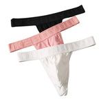 3 Pack Men's Solid Ribbed U-Pouch Breathable & Lifting Thongs