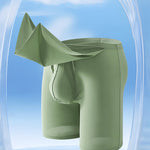 Men's Ice Silk Raised Opening Culottes Mesh Plus Length Boxer Briefs