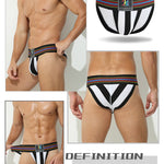 2 Pack Men's Sexy Rainbow Stretchy Breathable Soft U-Convex Pouch Bikini