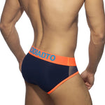 2-pack Men's Neon Mesh High-elastic U-convex Three-dimensional Pouch Sports Briefs