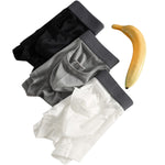 3 Pack Men's Ice Silk Front Split Pouch Breathable Mesh Cooling Comfort Trunks
