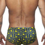 Men's 3D Pouch Printed Fitness Swim Briefs