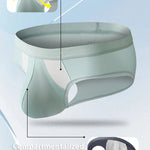 3 Pack Men's Low-Rise Ice Silk High-Stretch U-Convex Large Pouch Briefs