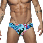 Men’s Floral Print Swim Briefs With Removable Pad