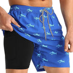 Men's Quick-Dry Digital Print Double-Layer Board Shorts
