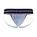 2 Pack Men's Sexy Star Print Low-Rise Breathable Comfort Trendy Briefs & Jockstrap