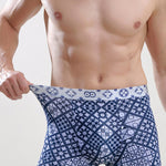 Men's Ice Silk Sexy Breathable Printed Boxers Briefs