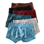 3 Pack Men's Wide Elastic Waistband Solid Color Enhancing Pouch Trunks