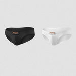 2 Pack Men's U-Pouch Design Metal-Clasp Thin Briefs