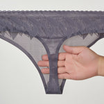 4 Pack Men's High-Stretch & Low-Rise Lace Trim Large Pouch Thongs