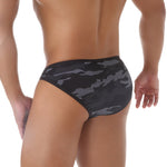 3 Pack Men's Ultra-Thin Camo U-Pouch High-Rise Mesh Breathable Bikinis