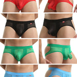 Men's Striped Breathable Support Underwear with Separate Pouch
