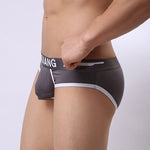 Men's Breathable Cotton Pouch Briefs with Fly
