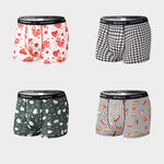 4 Pack Men's Printed Quick-Dry Fabric Stretch Fit Lightweight Trunks