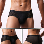 3 Pack Men's Quick-Dry Mesh Low-Rise Briefs